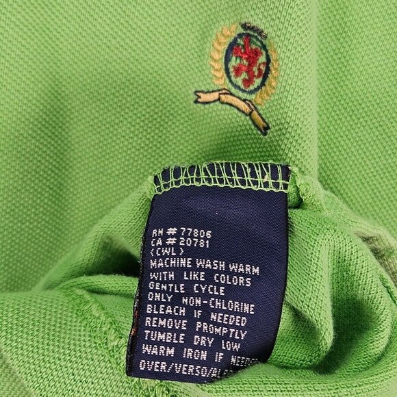 VTG Tommy Hilfiger Polo Green Vintage Embroidered Logo Short Sleeve Mens Size XL - Picture 9 of 10